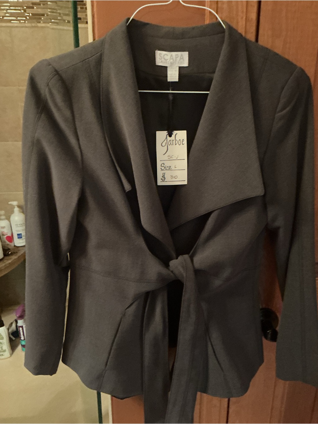 Scarpa Women's Charcoal Gray Tie-Waist Blazer